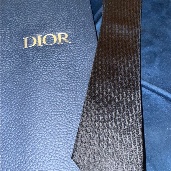 Dior Black Patterned Tie
